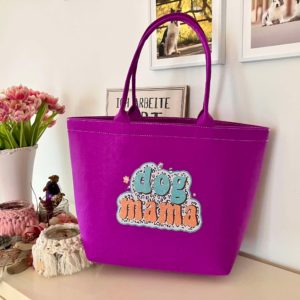 Filz Tasche - Einkaufstasche - Trainingstasche - lila - Dog Mom