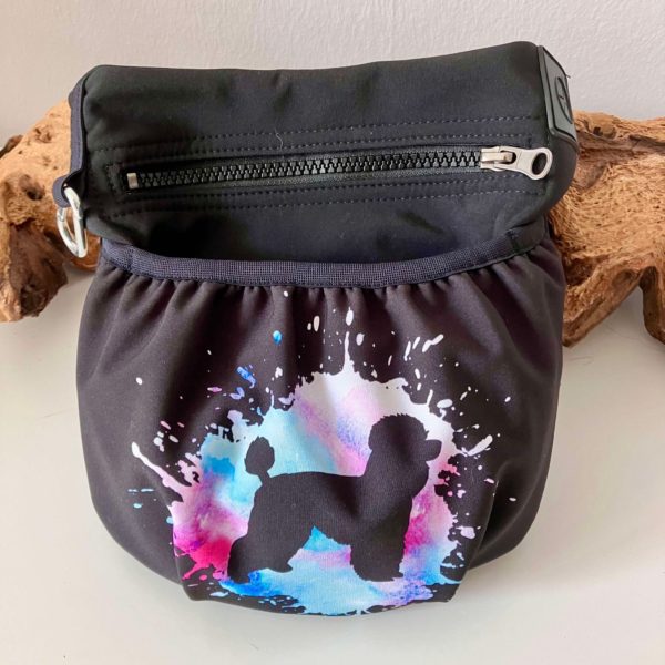 Gassitasche-Leckerlibeutel-Leckerlitasche-Bauchtasche-Hund-Hundespaziergang-Hundesport-Softshell-Pudel-schwarz