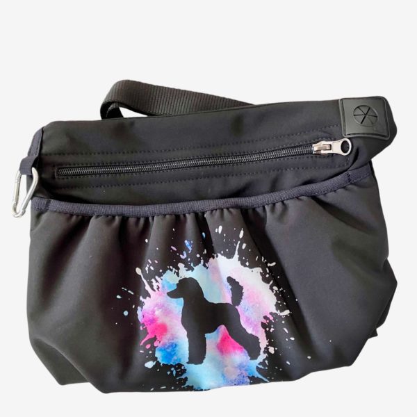 Gassitasche-Leckerlibeutel-Leckerlitasche-Bauchtasche-Hund-Hundespaziergang-Hundesport-Softshell-Pudel-schwarz-Grosspudel