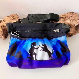 Gassitasche-Leckerlibeutel-Leckerlitasche-Bauchtasche-Hund-Hundespaziergang-Hundesport-Softshell-friends-blau-schwarz