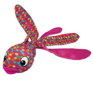 Hundespielzeug-Hund-Spielzeug-Fisch-KONG-Shimmy Whale-Quietscher-Regenbogenfisch-pink