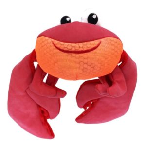 Hundespielzeug-Hund-Spielzeug-Krabbe-KONG-Shimmy Whale-Quietscher-orange-rot