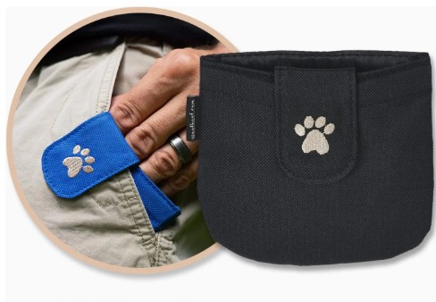 Leckerlibeutel-Guddibeutel-Woofhoof-schwarz-braun-lila-rosa-blau-tasche-in-tasche-magnet-saubere-Hosentaschen-1