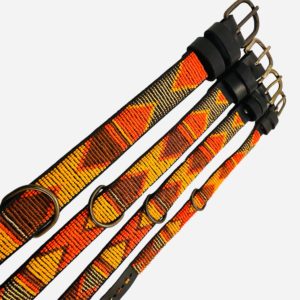 Perlenhalsband-Masai-Afrika-Hundehalsband-Halsband-gestickt-bestickt-handmade-leder-orange-gelb-gold-Agata