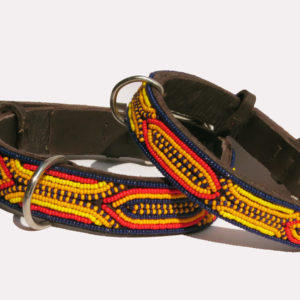 Hundehalsband - Perlenhalsband Triangolo türkis