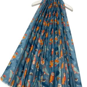 Schal-leichter Schal-kuschlig-warm-angschmiegsam-geschenk-geschenkidee-winter-eulen-wildtiere-blau-orange