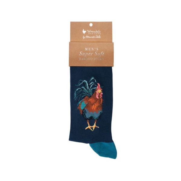 Socken-Wrendale-Designs-Bambussocken-Bambus-Socken-Damen-Einheitsgroesse-Geschenk-Gift-Hahn-blau