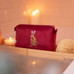 Wrendale Design-Hannah Dale-Beutel-Makeup Beutel-Makeup-Reisen-Ferien-Kulturbeutel-Hase-rot-1