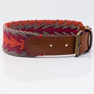 collar-peruvian-Arrow orange-gelfochten-Hundehalsband-Halsband-Bio-Rindsleder-Stylish