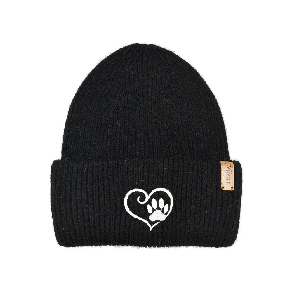 Nijens Unisex Beanie mit gesticktem Herz-Pfoten-Motiv – Marseille 16