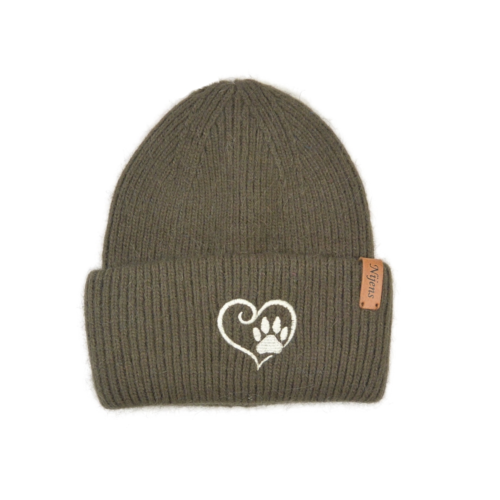 Nijens Unisex Beanie mit gesticktem Herz-Pfoten-Motiv – Marseille 28
