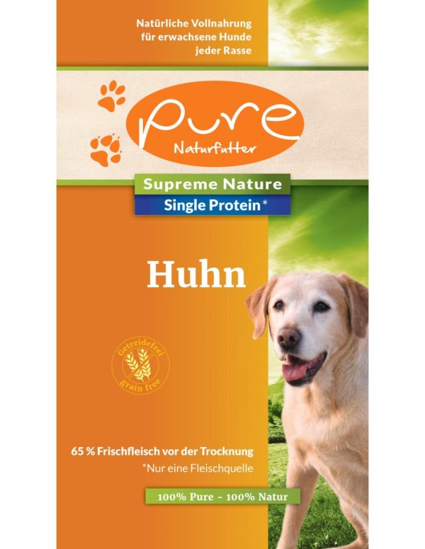 pure-supreme-nature-dog-single-protein-getreidefrei-huhn-chicken-natuerlich-fuer alle hunde